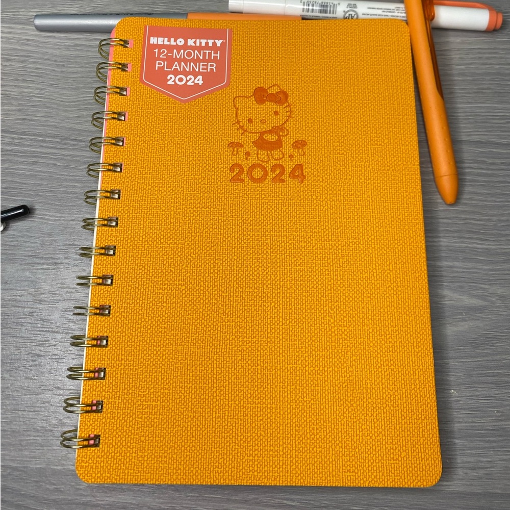 Sanrio Hello Kitty 2024 Monthly & Weekly Planner 12 months Soft Leather Cover